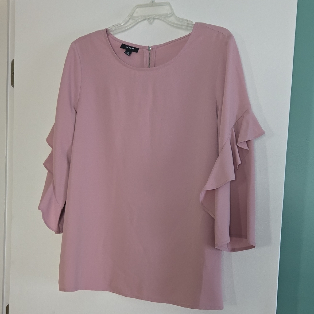 Alfani Soft Pink Blouse with Zipper Detail